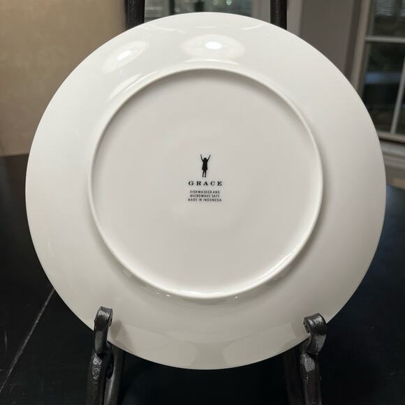 NEW Grace Anthropologie Set 4 Ceramic Parakeet Bird Salad Sandwich Dessert Pl… - Picture 9 of 15